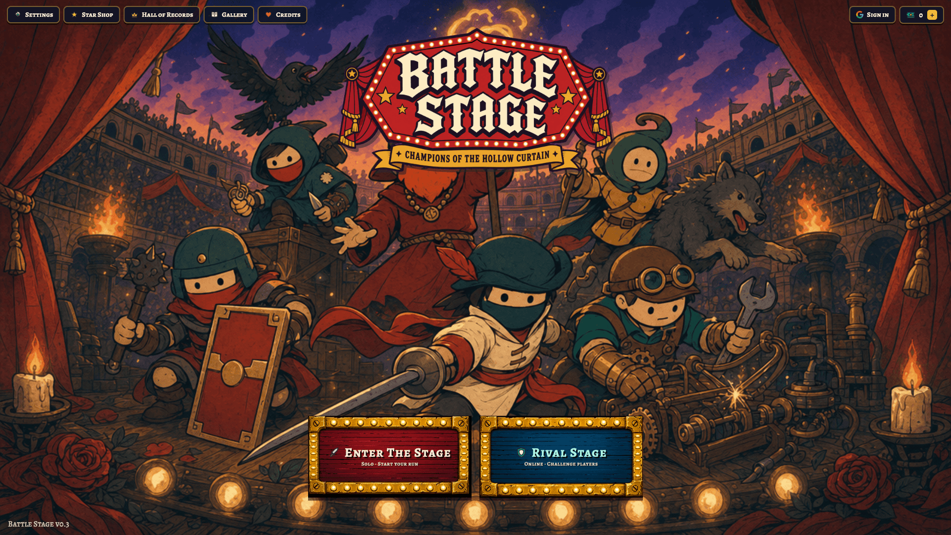 Battle Stage 인게임 스크린샷 — Title Screen